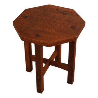 Stickley Mission Collection Oak Octagonal Tabouret Table For Sale