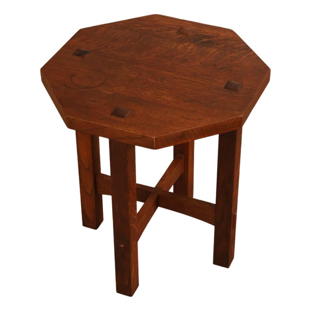 Stickley Mission Collection Oak Octagonal Tabouret Table For Sale