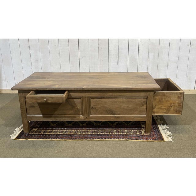 Early 20th Century Chestnut Coffee Table with 2 Drawers For Sale - Image 3 of 18