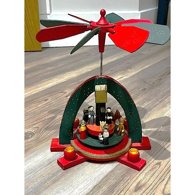 Mid-Century Modern Vintage German Christmas Windmill Pyramid For Sale - Image 3 of 9