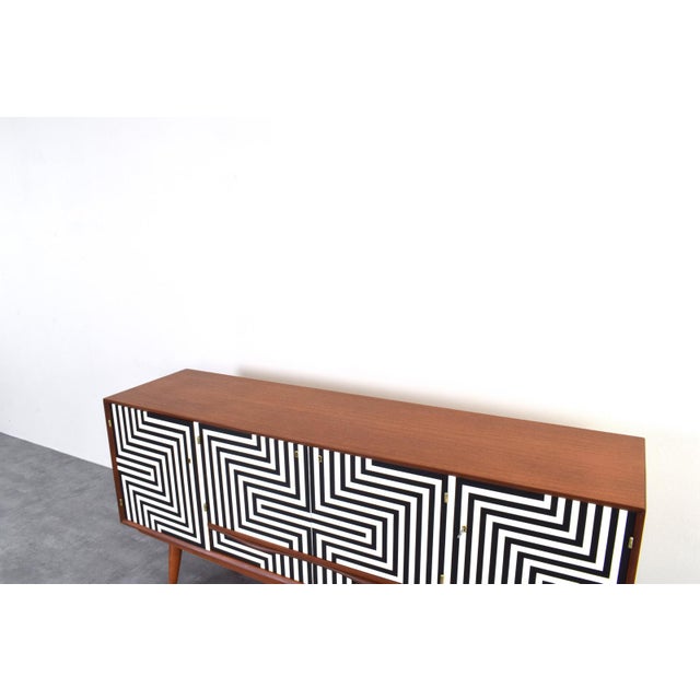 Mid-Century Modern Op-Art Hand-Painted Sideboard from Sven Andersen Møbelfabrik, 1960s For Sale - Image 16 of 18