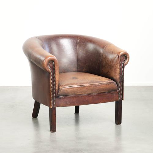 Vintage Sheepskin Club Armchair For Sale - Image 13 of 13