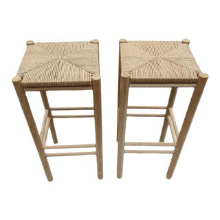 Late 20th Century Homecrest Seagrass Stools- Set of 2 For Sale