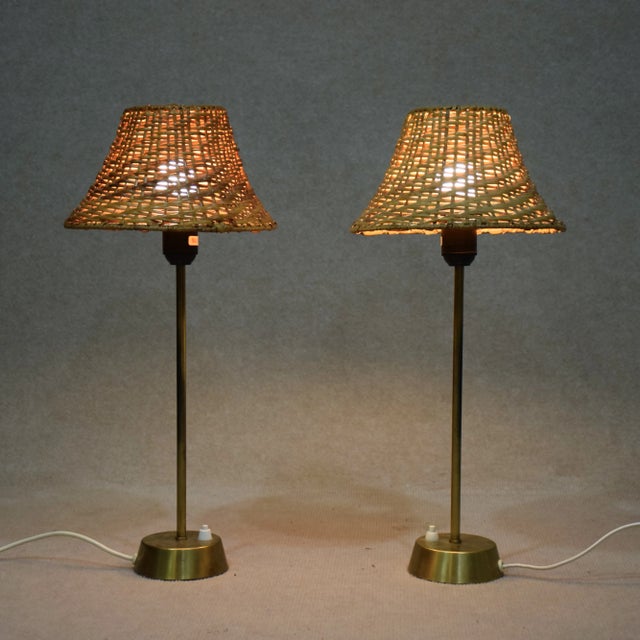 Gold Table Lamps from Asea Belysning, Sweden, 1950s, Set of 2 For Sale - Image 8 of 8