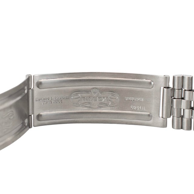 Silver Vintage 1967 Rolex Datejust 36mm 1603 Jubilee Fluted Stainless Steel Watch For Sale - Image 8 of 11