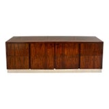 Mid-Century Modern Rosewood Credenza on Chrome Plinth For Sale