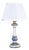 Blue & White Ceramic Table Lamp with Gilded Details, 1970s For Sale