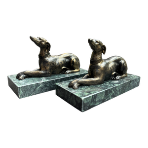 Pair of Vintage Greyhound Statues; Bookends, Paper Weights or Decor