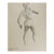 Vintage 1950 Charcoal Male Figure Drawing For Sale