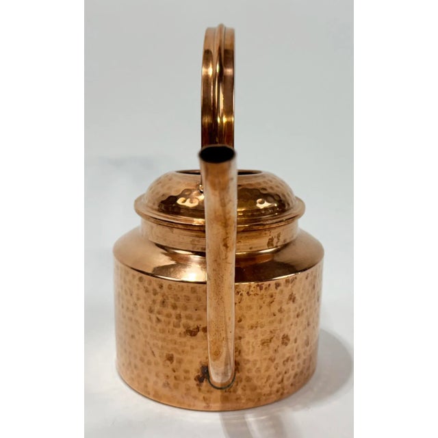 Sculptural Vintage Hammered Copper Watering Can For Sale - Image 4 of 6