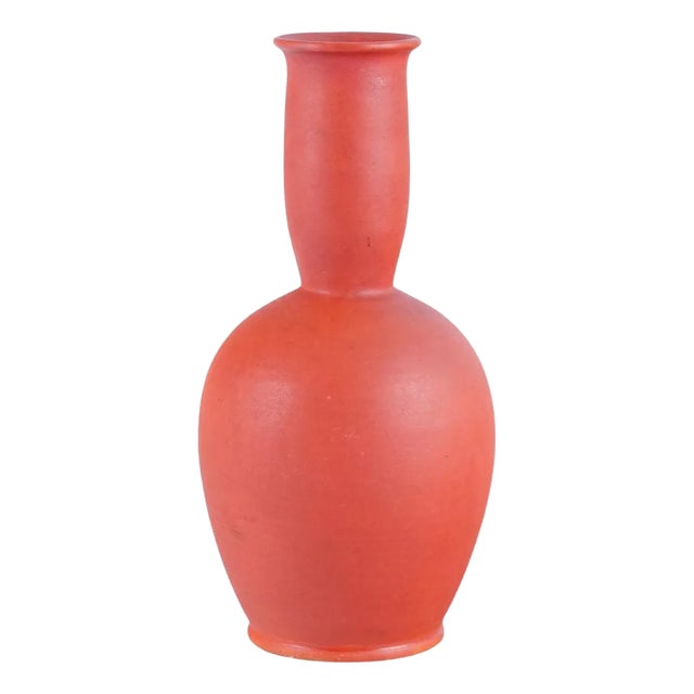 Ceramic Vase with Orange Uranium Glaze by Svend Hammershøi for Kähler, 1930s For Sale
