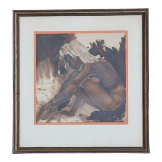 Vintage Watercolor and Graphite Artist-Signed Nude Life Study by Blair For Sale