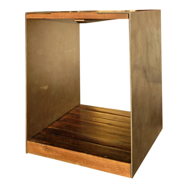 Flexsteel Industrial Steel and Acacia End Table For Sale