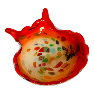 Vintage Murano Glass Multicolored Multilayered Bowl