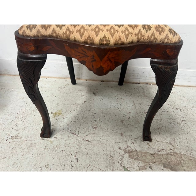 Brown Antique Dutch Chairs in Marquetry Wood, 1800s, Set of 8 For Sale - Image 8 of 18