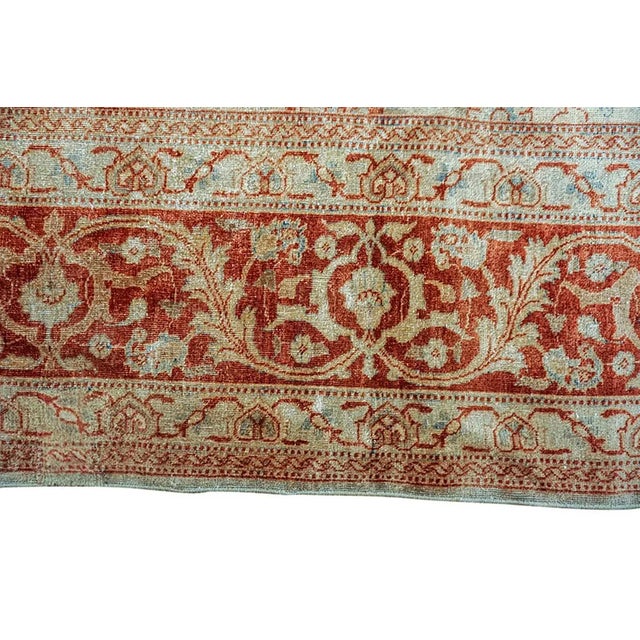 Persian Light Ivory Field Rustic Floral Pattern Antique 19th Century Persian Tabriz Rug For Sale - Image 3 of 12