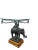 Beautiful Maitland Smith Vintage Bronze, Leather & Glass Elephant side table. Leather base holds the bronze elephant with...