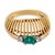 Contemporary 1950s Mid Century Emerald Diamond 18k Yellow Gold Ring, Size 5 For Sale - Image 3 of 6