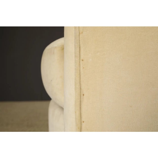 Barrel-Back Swivel Club Chair W Walnut Base in the Style of Milo Baughman, 1970s For Sale - Image 17 of 17