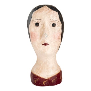 Marotte Milliner's Bust, Early 20th Century Papier Mâché Bust For Sale