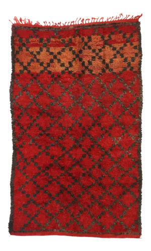 Mid 20th Century Berber Red Moroccan Rug 05'07 X 09'02
