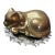 1970s Dolbi Cashier's Brass Sleeping Cat Figurine Made in Korea For Sale