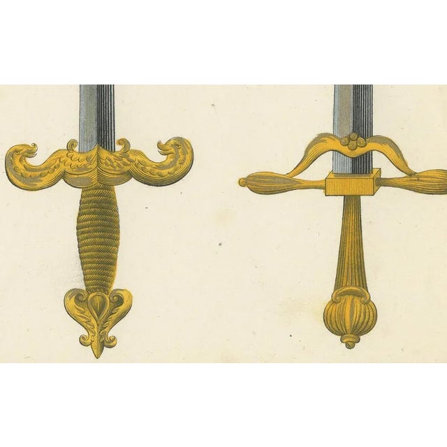 Mid 19th Century Ornate Medieval and Renaissance Swords, 1842, Lithograph For Sale - Image 5 of 6