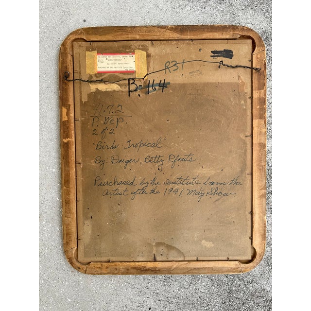 This vintage original painting titled "Birds Tropical" by Betty Daiger, created in 1941, is a beautiful piece of art that...