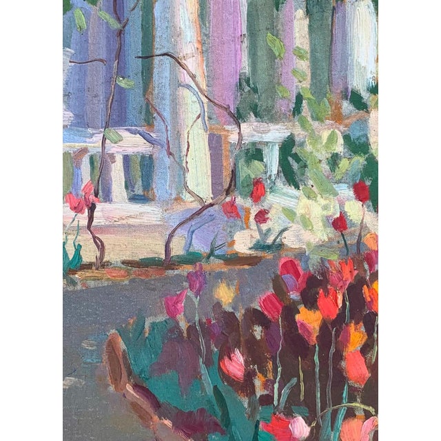 Summer Painting Rural Landscape Impressionism Antique Oil Painting Original Soviet Art Ukrainian Artist Sokolovsky G. 49-35 1970s For Sale - Image 4 of 6