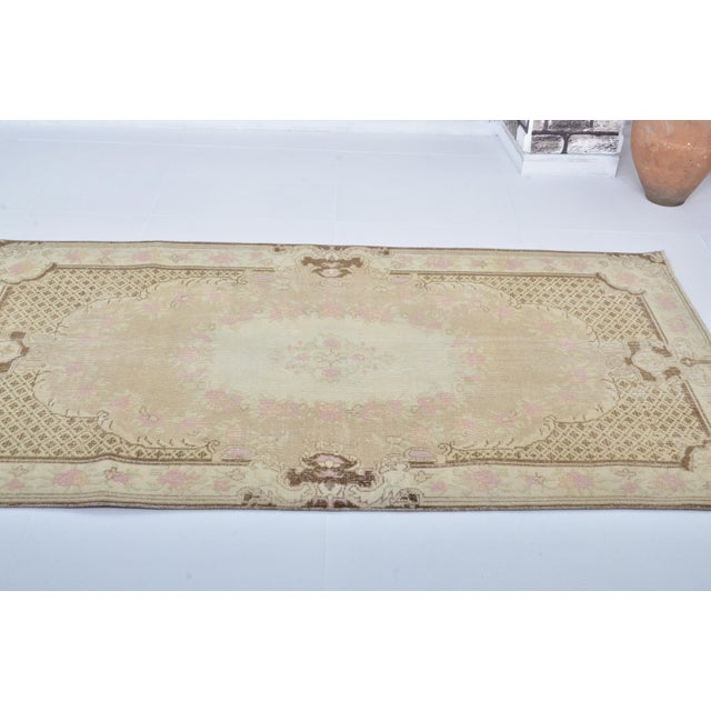 Handmade wool carpet in Turkish Anatolia , Vintage Oushak Rug,Turkish Vintage Anatolian Rug, Handmade wool Rug . One Of...