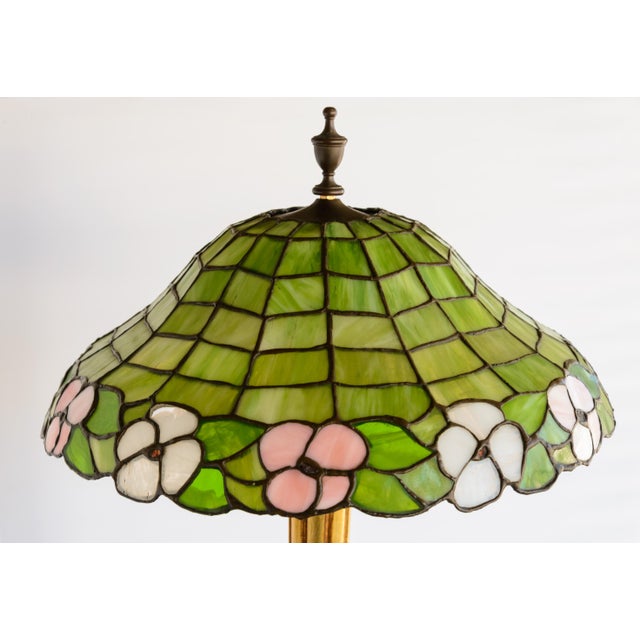 Figurative Early 20th Century Figure Lamp With Art Glass Shade For Sale - Image 3 of 12