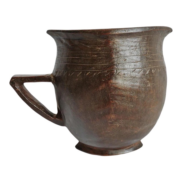 Tribal Vintage African Wood Village Pitcher For Sale