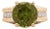 8.17 Carat Round Cut Peridot & Diamond 18k Gold Statement Ring, Size 8.25 For Sale