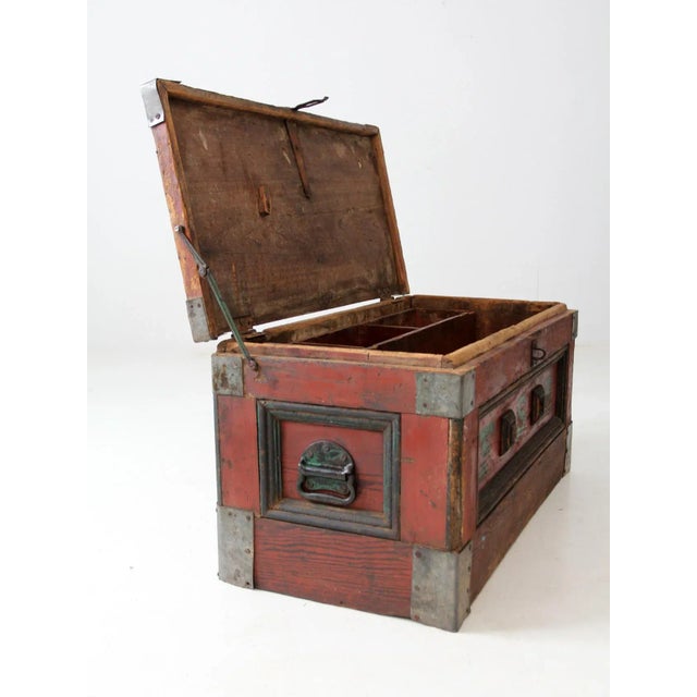 Wood Antique Carpenter's Chest For Sale - Image 7 of 13