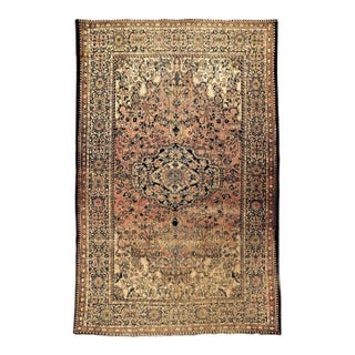 Antique Hand-Knotted Persian Rug. 4'x 7' For Sale