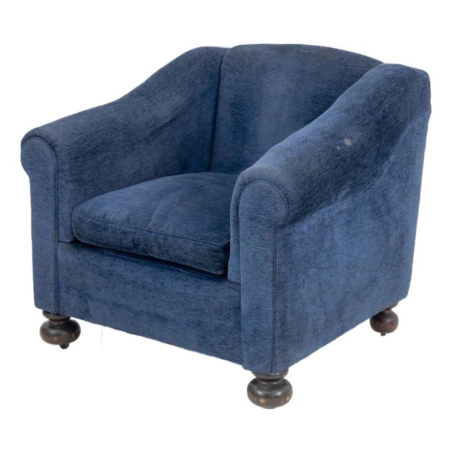 Art Deco Style Upholstered Club Chair For Sale