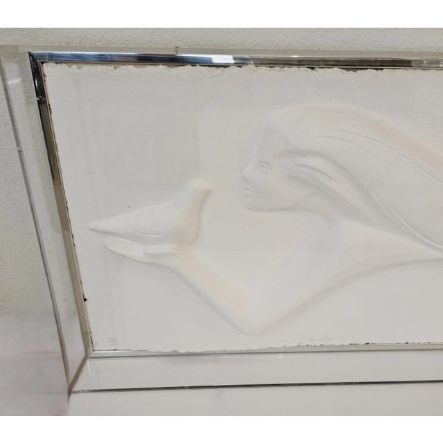 1990s 1990s Austin 3D Sculpted Paper Peace Flight by David Fisher 524/1000, Framed For Sale - Image 5 of 11