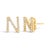 Expertly crafted to symbolize individuality and grace, this exquisite "N" initial stud earring is fashioned from radiant...