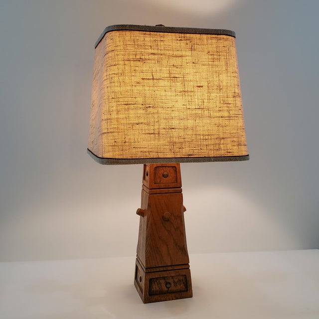 MidCentury Brandt Ranch Western Oak Lamp Chairish