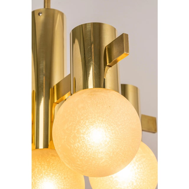 Stunning Sciolari Brass Chandelier, Italy, 1960s For Sale - Image 10 of 13