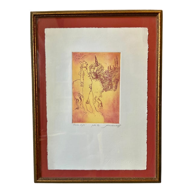 Framed Print – Jules Maidoff (B. 1933, D. 2025) – “Tuscan Nights” – Signed (1992) For Sale