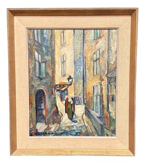 Emil Hellbom, Gamla Stan (Town), 1920s, Oil on Panel, Framed