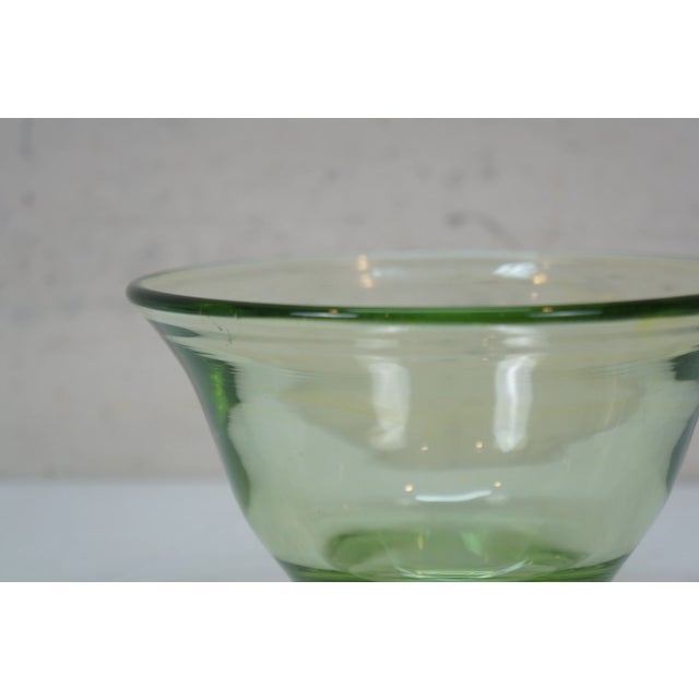 Vintage 1968 Dominick Labino Uranium Green Studio Art Glass Bowl Dish 7" For Sale - Image 11 of 13