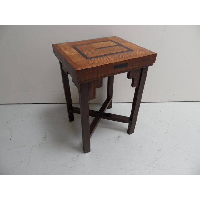 Art Deco Amsterdam School Oak Coffee Table, 1890s For Sale - Image 9 of 11