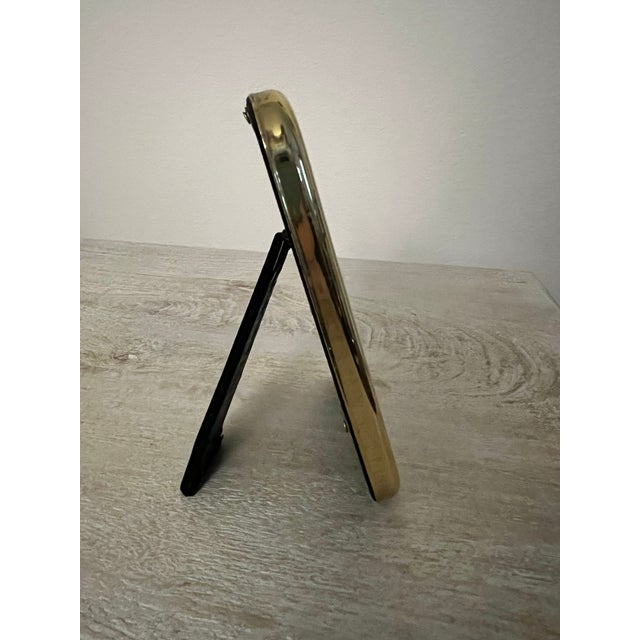 Mid-Century Modern Vintage Mid-Century Modern Rounded Polished Brass Picture Frame For Sale - Image 3 of 3