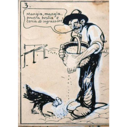 Gabriele Galantara, Povera Bestia, Poor Beast, 1907, Ink on Paper For Sale