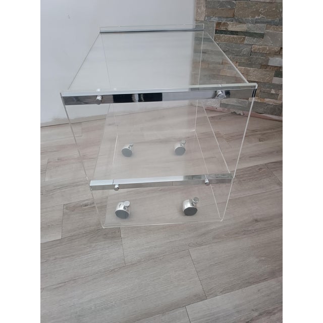 Table on Casters attributed to David Lange for Les Invisibles Du Marais, 1970s For Sale - Image 12 of 13