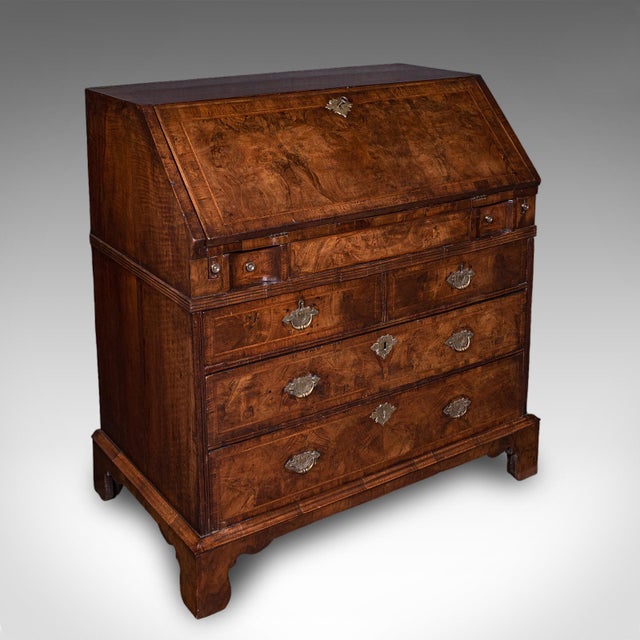 Traditional Antique Fall Front Bureau, English, Walnut, Writing Cabinet, Georgian, c.1750 For Sale - Image 3 of 12