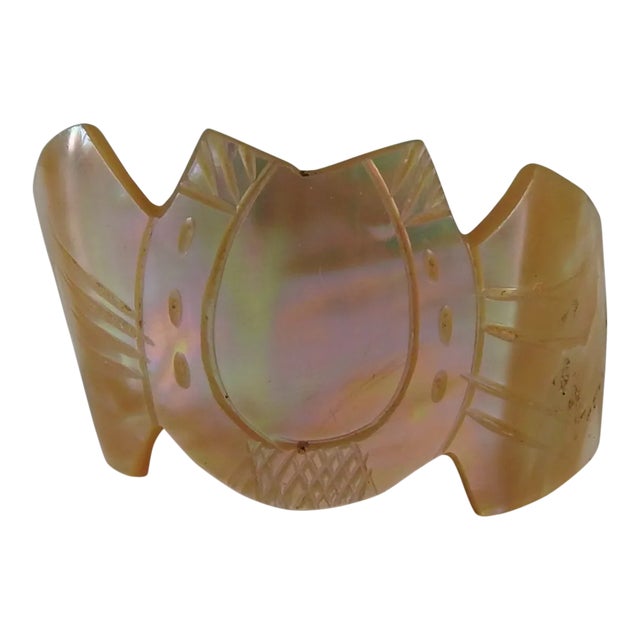 Carved Shell Mother of Pearl Napkin Ring For Sale