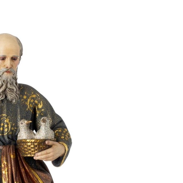 Religious Artist, Saint Joachim, 20th Century, Wood Sculpture For Sale - Image 4 of 6
